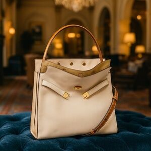 Tory Burch New Cream Lee Radziwill Double Bag